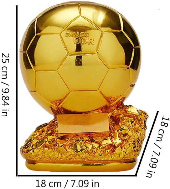 Ballon d'Or Trophy Replica | 10 Inches Soccer Golden Ball Trophy