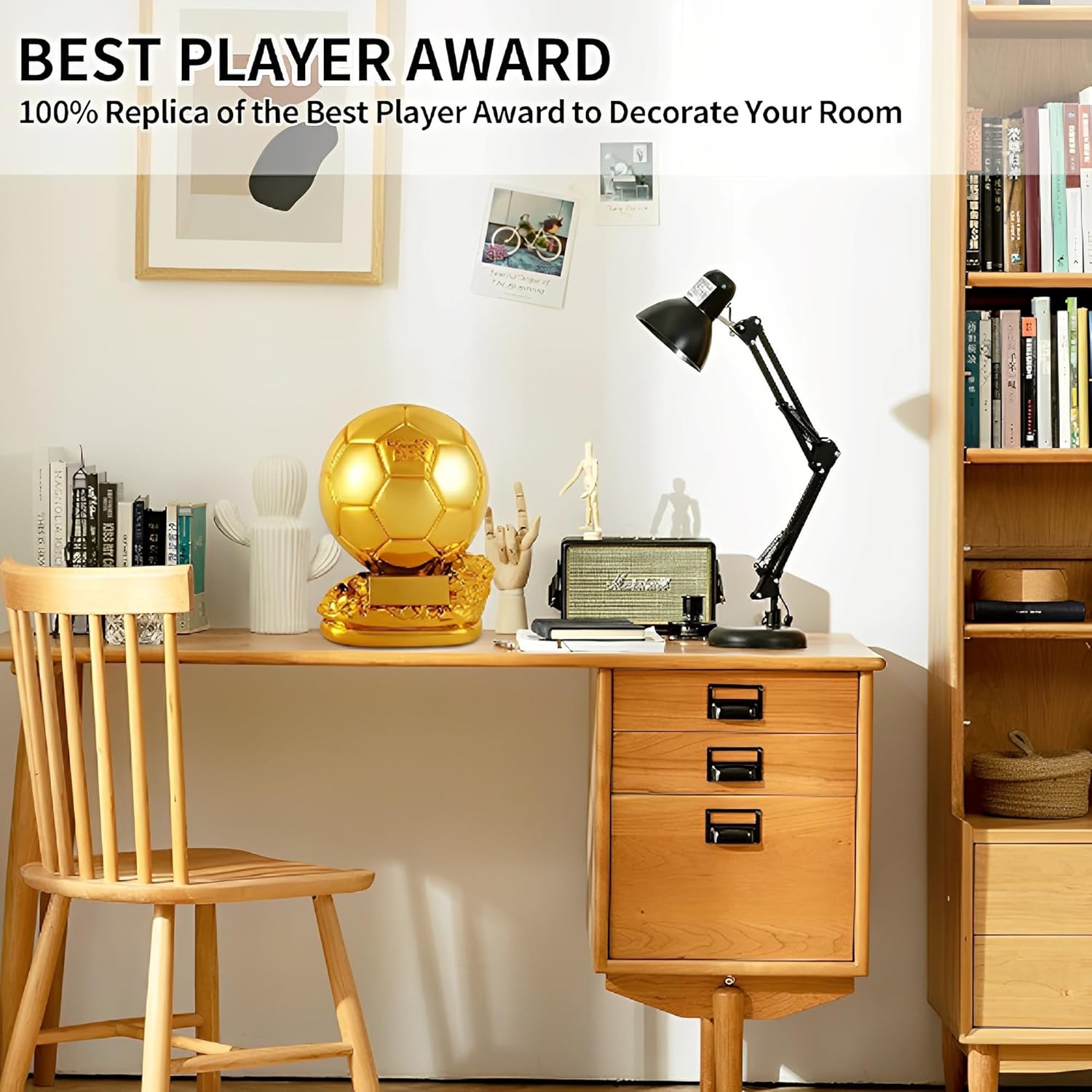 Ballon d'Or Trophy Replica | 10 Inches Soccer Golden Ball Trophy