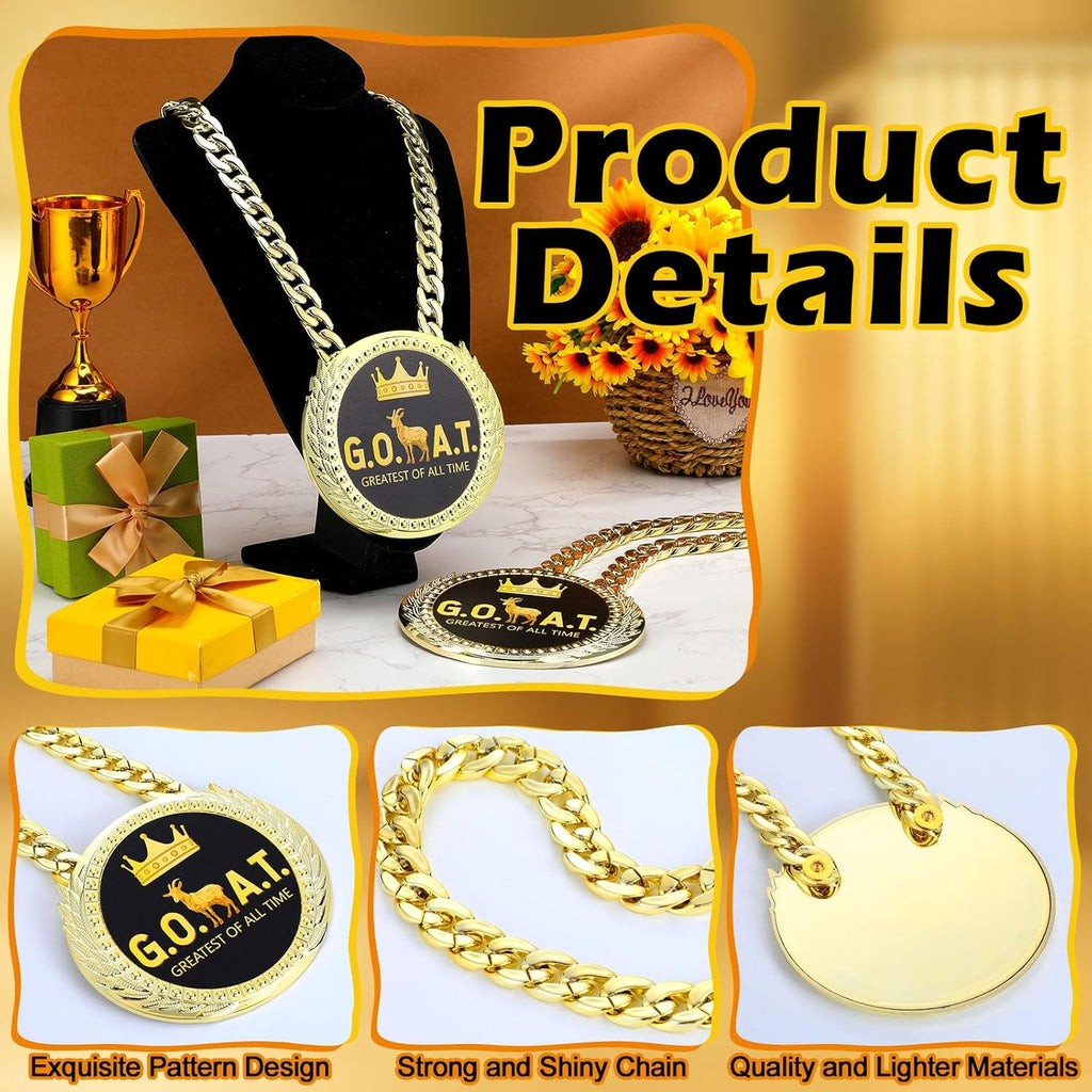 GOAT / MVP Turnover Chain - 6" Big Gold Awards Medal