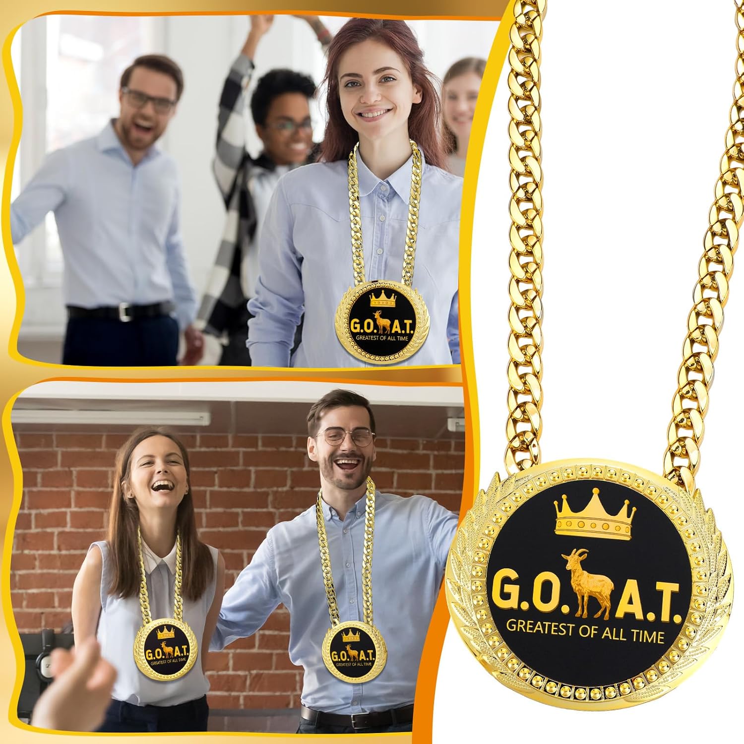 GOAT / MVP Turnover Chain - 6" Big Gold Awards Medal