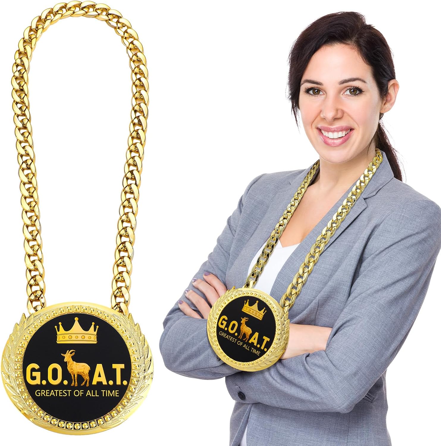 GOAT / MVP Turnover Chain - 6" Big Gold Awards Medal